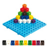 Cubos Conectores Multiencaje 10 Colores 100 Unidades + Base