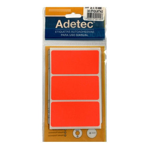 Etiqueta Manual Rectangular Color 35x70 Mm