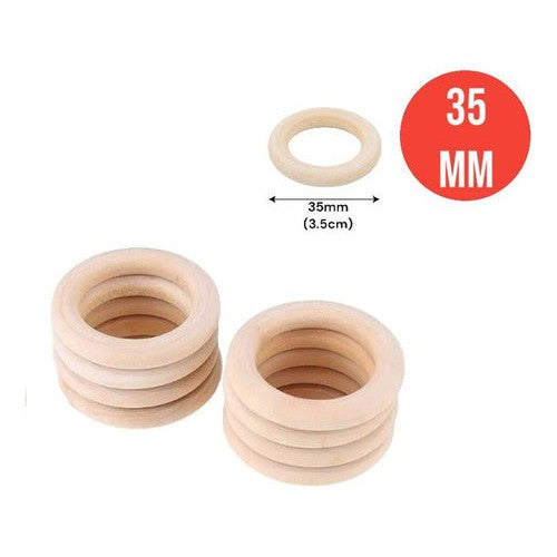 Argollas De Madera Natural Manualidades