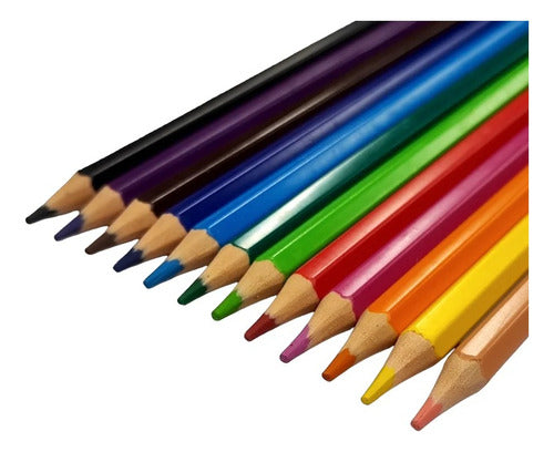 12 Lápices De Colores Hexagonales Adix