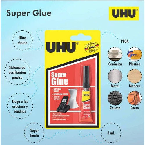 Adhesivo Instantaneo Super Glue Uhu 3ml