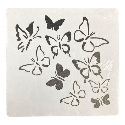 Plantilla Stencil 15x15 Cm Diseño Mariposas