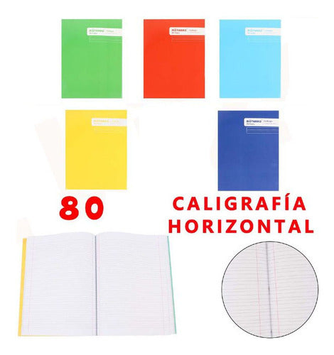 Cuaderno College Caligrafía Horizontal 80 Hjs