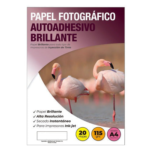 Papel Fotográfico Autoadhesivo Brillante A4 115 Gr. 20 Hj