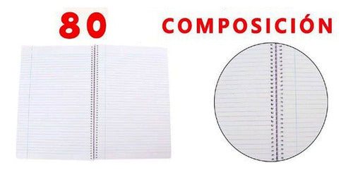 Cuaderno Universitario Composición 80 Hojas Tapa Plástica