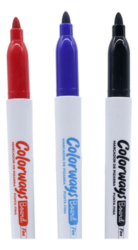 Set 3 Plumones De Pizarra Punta Fina Colores