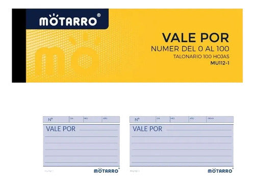 Talonario Vale Por / 100 Hojas
