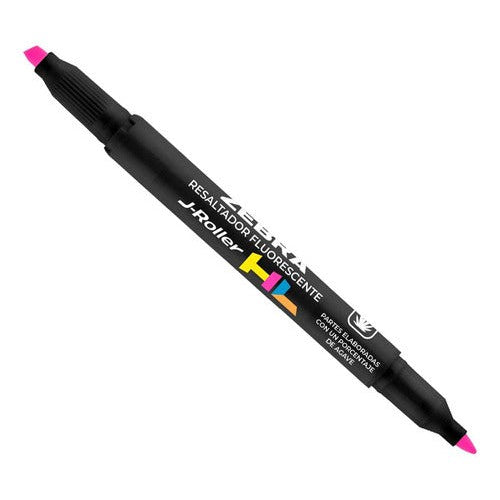 Destacador Doble Punta Tinta Fluorescente Zebra J-roller