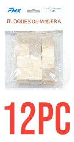 Cubos De Madera 2 Cm Natural 12 Un