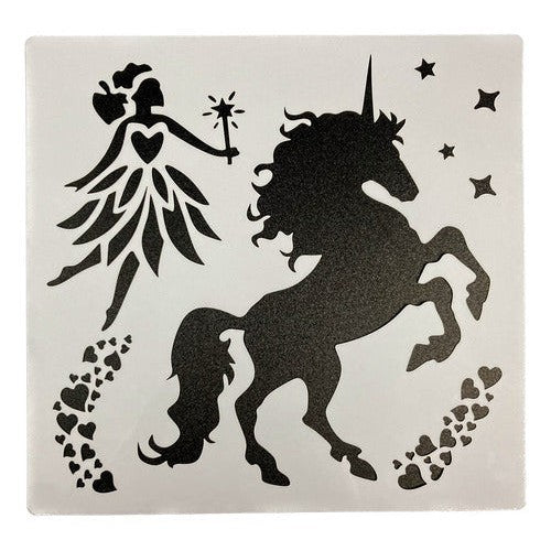 Plantilla Stencil 20x20 Cm Diseño Unicornio