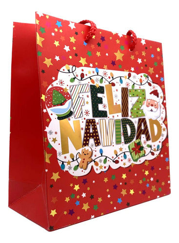 Bolsa De Regalo Chica Navidad 18x23x8 Cm