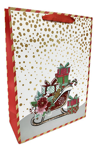 Bolsa De Regalo Grande Navidad 31x42x12 Cm