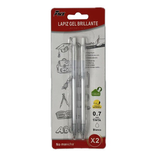 Set 2 Lápices Gel Blanco 0.7 Mm