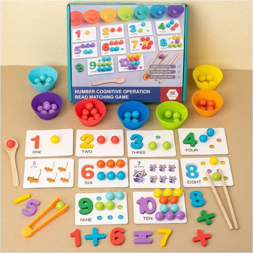 Juego Didáctico De Clasificación Pinza De Números Y Colores