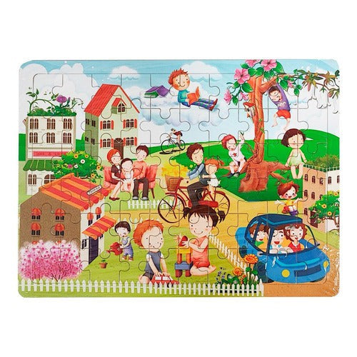 Puzzle De Madera 60 Piezas Escolar