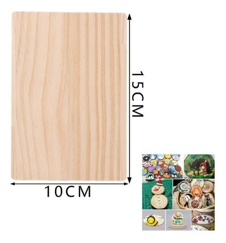 Rebanada Madera Rectangular 10x15 Cm 5 Mm