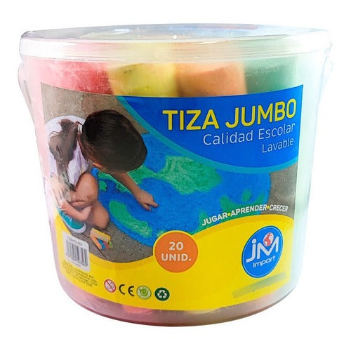Set De 20 Tizas Jumbo En Pote Plástico