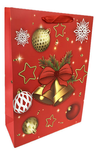 Bolsa De Regalo Grande Navidad 31x42x12 Cm