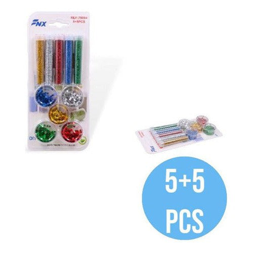 Set Frascos Purpurinas Escarcha + Lentejuela Colores