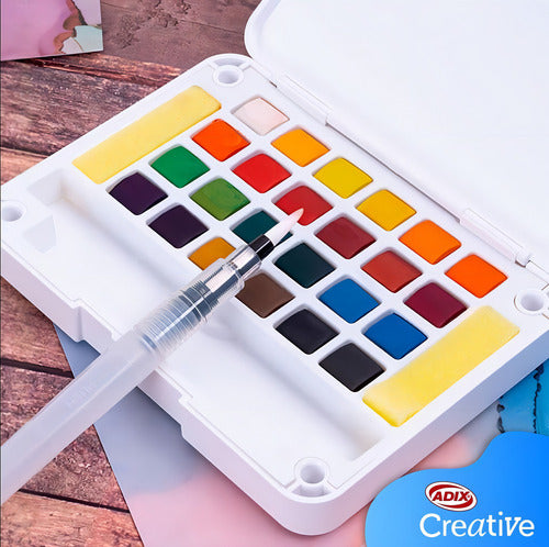 Acuarela Adix Creative 24 Colores Incluye Pincel De Agua Color Surtido