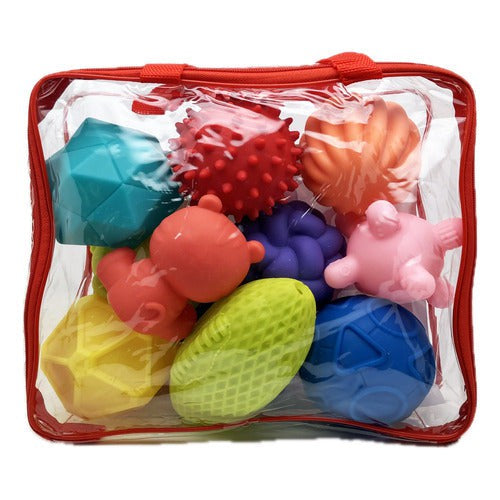 Set De 10 Pelotas De Goma Diferentes Texturas
