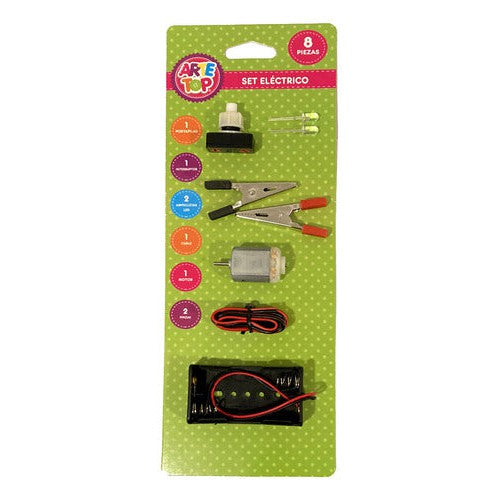 Set Circuito Eléctrico Escolar Led Y Motor 8pzs