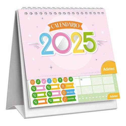 Calendario De Escritorio Anual Diseño Con Stickers