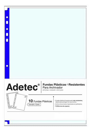 Fundas Plásticas Resistentes Archivador Carta 10 Un