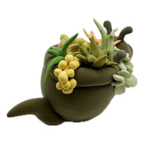 Figura Souvenir Decorativa Caracol Flores
