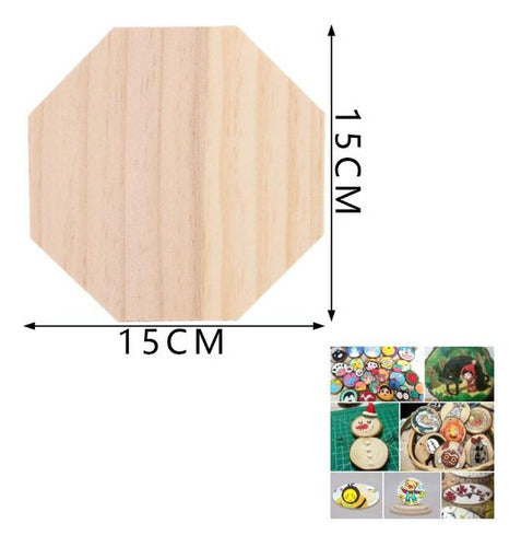 Rebanada Madera Octágono 15 Cm 5 Mm