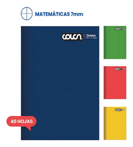 Cuaderno Chico Matematicas 7mm 40 Hojas