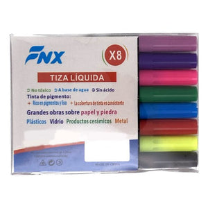 Set 8 Plumones Tiza Líquida Punta Fina