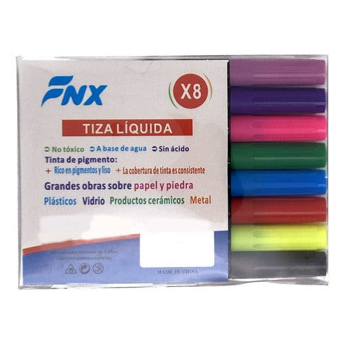 Set 8 Plumones Tiza Líquida Punta Fina