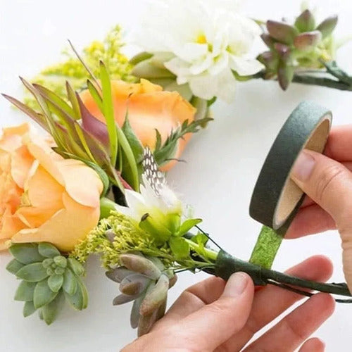 Cinta Para Forrar Alambre Flores 12 Mm 27 Metros