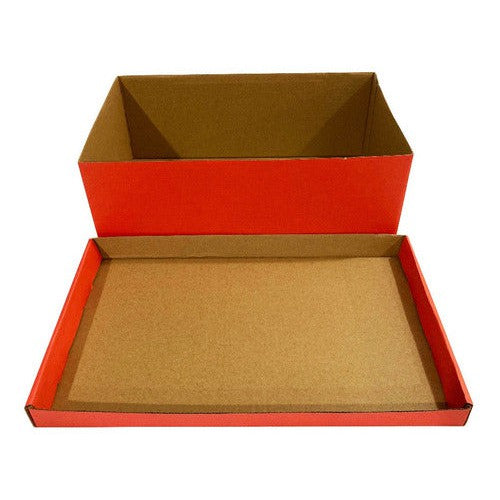 Caja Cartón Escolar 28x17,5x10,5 Cm Roja