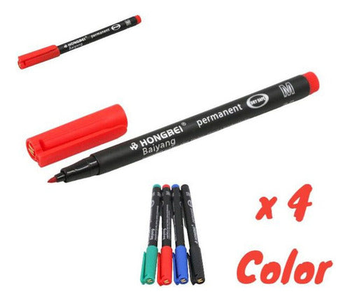 Set 4 Plumones Permanentes Punta M