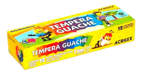 Pintura Tempera Acrilex Gouache 12 Colores 15 Ml