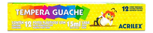 Pintura Tempera Acrilex Gouache 12 Colores 15 Ml