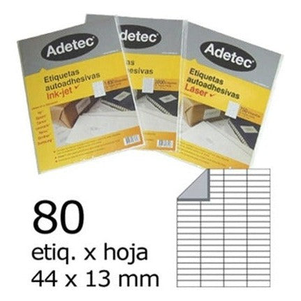 Etiquetas Inkjet/laser 44x13 Mm 50 Hojas