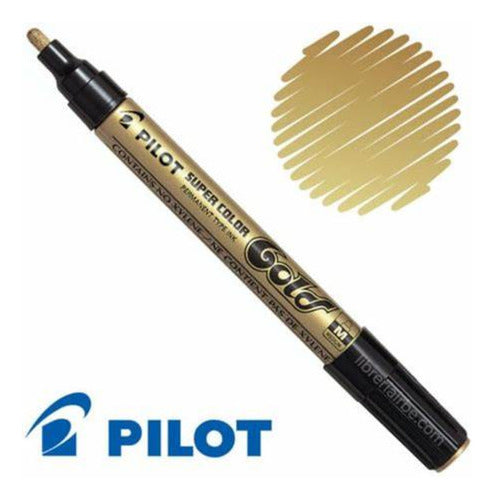 Marcador De Oleo Pilot - Punta Media Color Oro