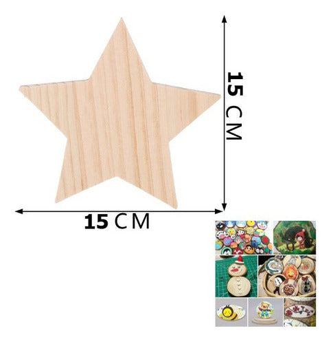 Rebanada Madera Estrella 15 Cm 5 Mm