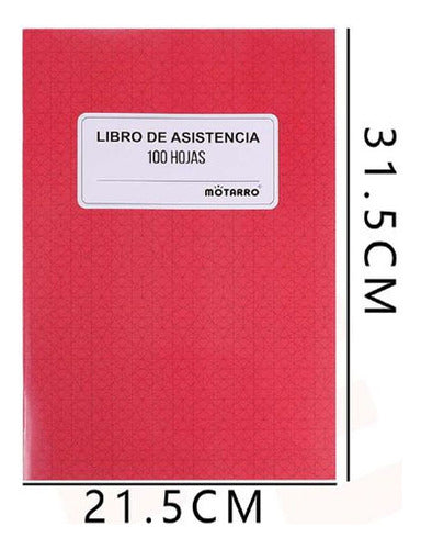 Libro De Asistencia 100 Hojas Tapa Blanda
