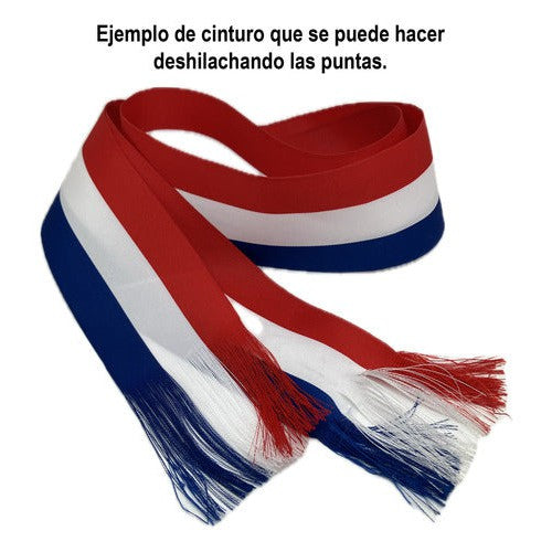 Cinta De Tela Tricolor 9 Cm 2 Mt Para Cinturon O Banda