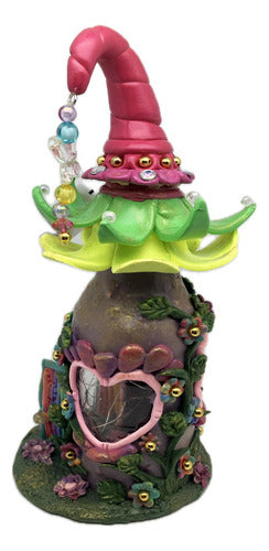 Botella Decorativa Casa Hadas Con Luz Artesanal