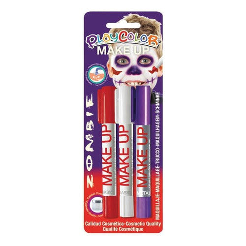 Pinta Carita Maquillaje Tematico Playcolor Diseños Zombie