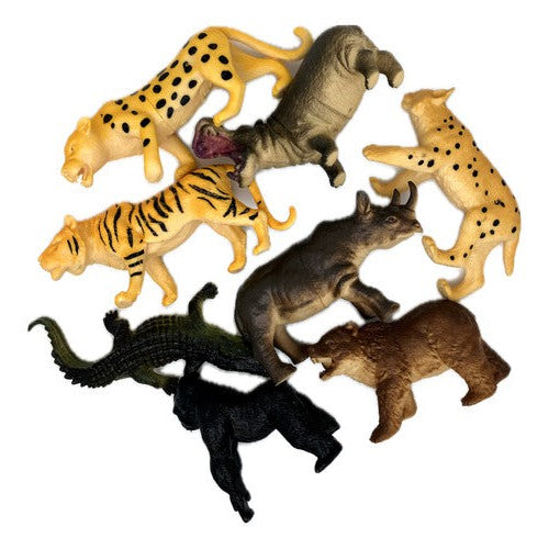 Set Animales Selva Plásticos Jumbo Escolar