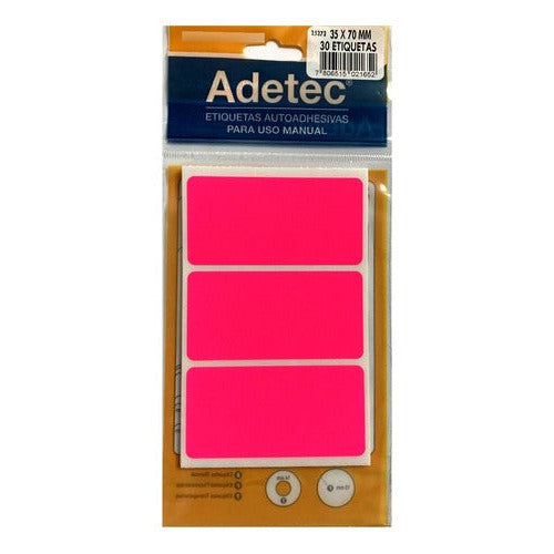 Etiqueta Manual Rectangular Color 35x70 Mm