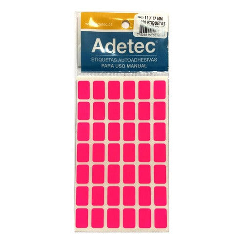 Etiqueta Manual  Rectangular Color 11x17 Mm