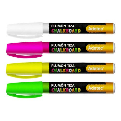 Set 4 Plumones Tiza Liquida  Adetec