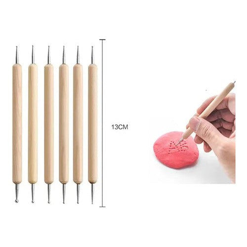 Set De 5 Bolillos Finos Para Modelar Masa